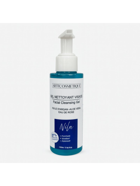 Gel Nettoyant Visage – Nila & Actifs Naturels (Huile d’Argan, Aloe Vera, Eau de Rose)